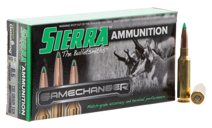 Sierra A433005 GameChanger 6.5 Creedmoor 130 GR Tipped GameKing 20 Bx - 612710134335