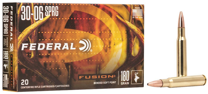 Federal F3006FS3 Fusion 30-06 Springfield 180 Grain Fusion Soft Point 20 per Box / 10 Boxes per Case - 029465097998