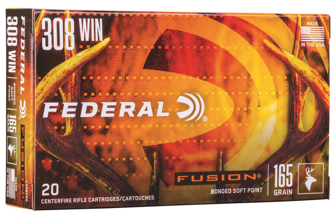 Federal F308FS2 Fusion 308 Win 165 Grain Fusion Soft Point 20 per Box / 10 Boxes per Case - 029465097950