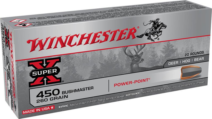 Winchester Super X 450 Bushmaster 260 Grain PP | 20 Rounds - 020892227958