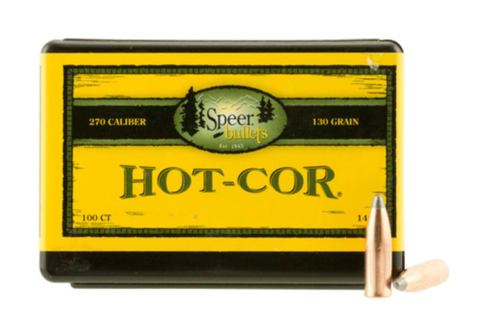 Speer 1459 Hot-Cor  270 Win .277 130 gr Spitzer Soft Point 100 Per Box - 076683014597