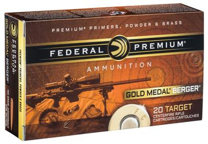 FEDERAL GOLD MEDAL 308 WIN 185 GRAIN BERGER JUGERNAUGHT OPEN TIP MATCH 20 ROUNDS PER BOX - GM308BH185 - 604544624076