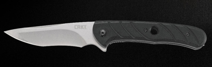 CRKT 7160 Intention  3.53" Folding Drop Point Plain Stonewash 8Cr13MoV SS Blade G10 Black Handle - 794023716009