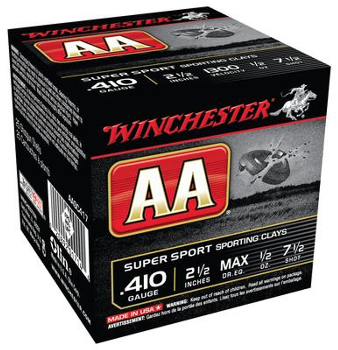Winchester Ammo AASC417C AA Super Sport 410 Gauge 2.5" 1/2 oz 7.5 Shot - CASE - 020892017153