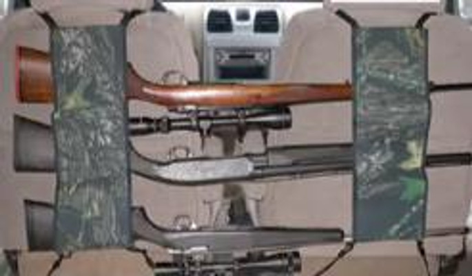 AA+E Leathercraft Mossy Oak Breakup Back Seat Gun Holder - 818337014498