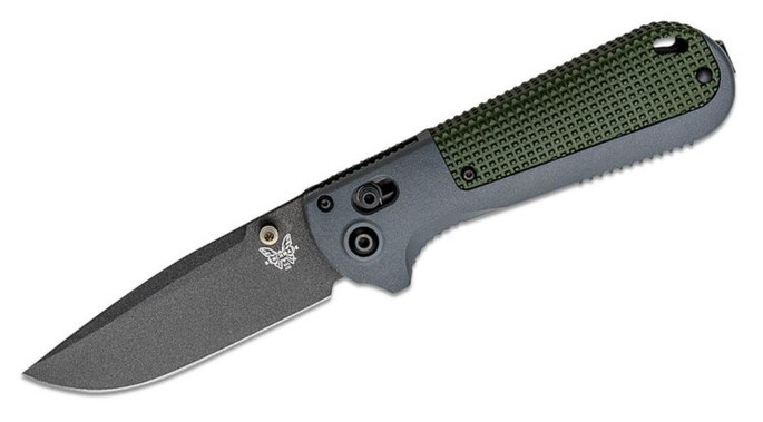 Benchmade Redoubt AXIS Folding Knife 3.55" CPM-D2 Graphite Black Plain Blade - 610953204617