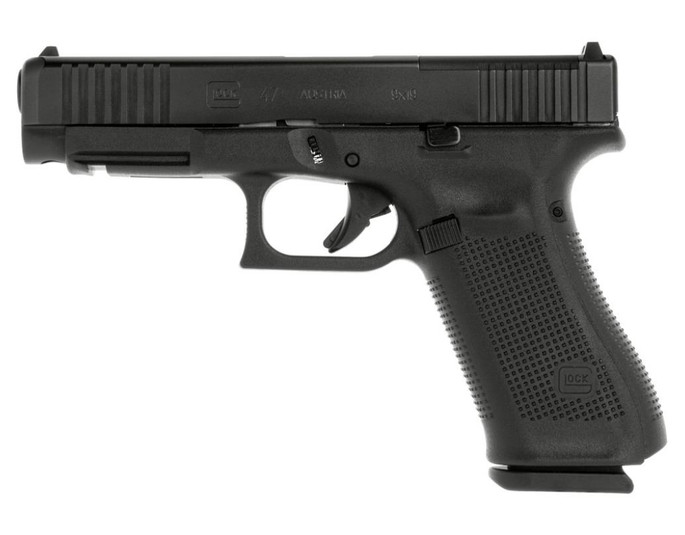 Glock 47 AUS MOS 9mm, 4.49" Barrel | Black | Fixed Sights, Optics Ready - 764503053597