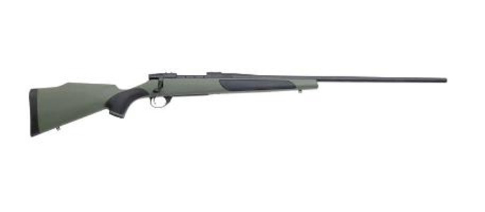 Weatherby Vanguard  6.5 PRC Caliber with 4+1 Capacity, 24" Barrel, Matte Blued Metal Finish & Green with Black Panels Fixed Monte Carlo Griptonite Stock Right Hand (Full Size) - 747115445745