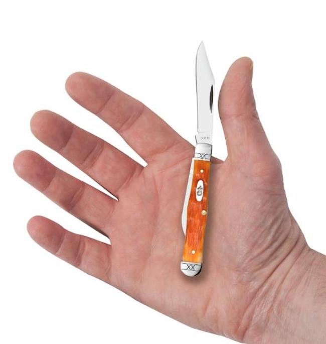 Case Crandall Jig Cayenne Bone Small Swell Center Jack Pocket Knife 3" Closed - 021205358116