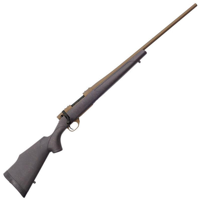 Weatherby Vanguard Weatherguard 25-06 Rem Caliber with 5+1 Capacity, 24" Barrel, Burnt Bronze Cerakote Metal Finish & Bronze Webbed Black Fixed Monte Carlo Stock Right Hand (Full Size) - 747115442881