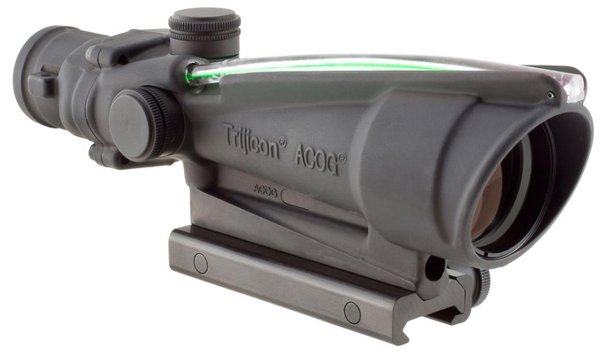 Trijicon 100416 ACOG  Matte Black 3.5x35mm Illuminated Green Crosshair 300 Blk BDC Reticle - 719307308336