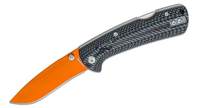 Browning Back Country Folding Knife 3" D2 Orange Recurve Drop Point - 023614982814