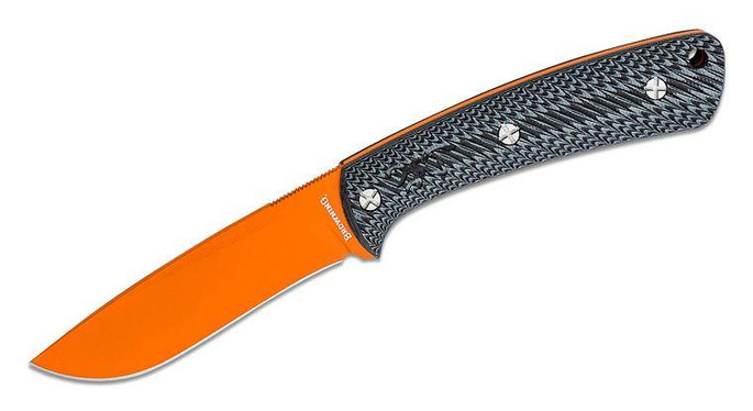 Browning Back Country Fixed Blade Knife 3.5" D2 Orange Recurve Drop Point - 023614982791