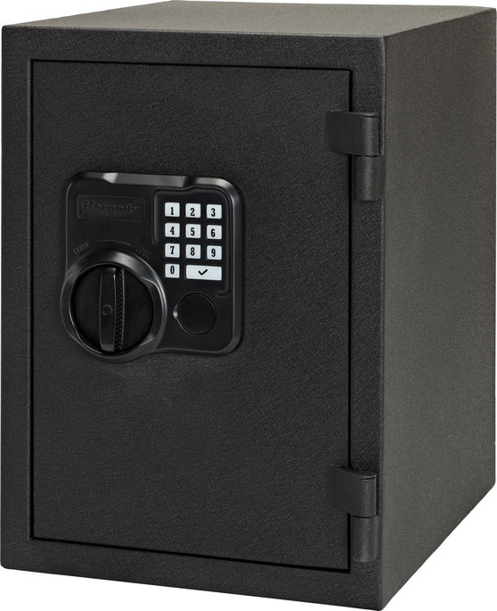 Hornady Fireproof Safe  Keypad/Key Entry Black Powder Coat Black Holds 2 Handguns Steel - 090255954074