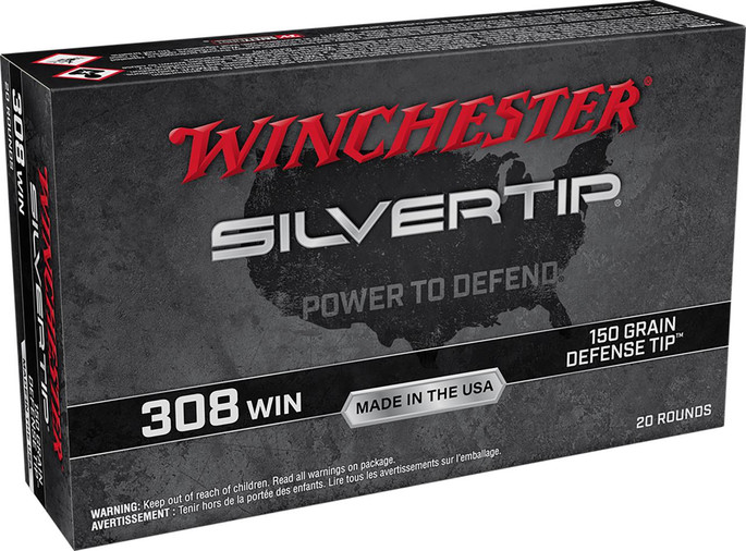 Winchester Silvertip .308 Win Ammuntion 20 Rounds Defense Tip 150 Grain - 020892229914