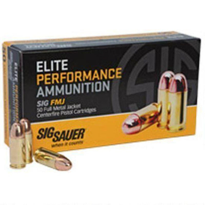 SIG Sauer Elite Performance 9mm Luger Ammunition 50 Rounds FMJ 147 Grains E9MMB350 - 798681516933