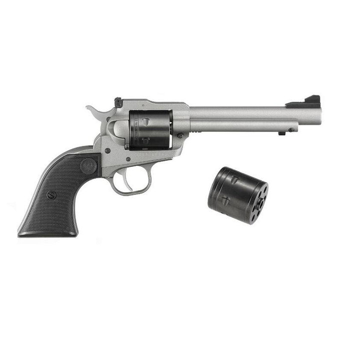 Ruger Super Wrangler .22 LR/.22 Mag Revolver 5.5" Bar. 6 Rounds Alum. Alloy Frame Silver Cerakote Finish - 736676020331