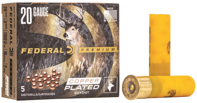 Federal Premium Magnum 20 Gauge 3" 18 Pellets 1-1/4 oz 2 Buck Shot - 5 Rounds - 029465017958