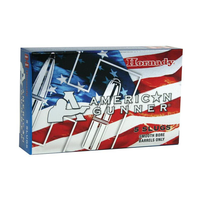 Hornady American Gunner 12Ga Reduced Recoil Ammunition 5 Rounds 2-3/4" Rifled Lead Slug 1 oz - 090255862317