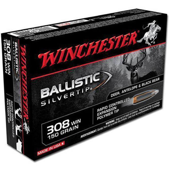 Winchester .308 Win Ballistic Silvertip 150 Grain JHP 20 Round Box - 020892210349
