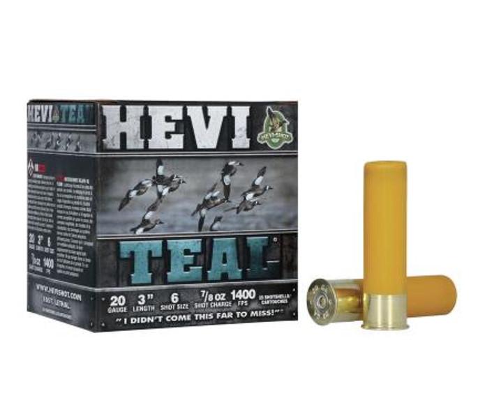 Hevi-Shot Hevi-Teal | 20 Guage | 3" | 7/8 oz | #6 Shot - CASE - 816383004043