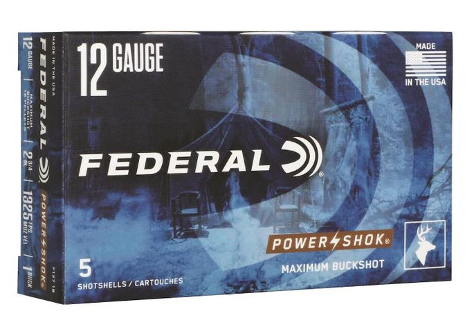 Federal Powershok Max Buck 12ga 2-3/4 #1 Buckshot Box of 5 - 604544685848