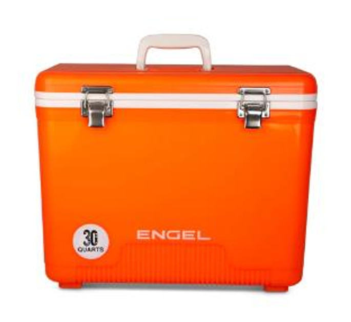 Engel Cooler Dry Box - 30 Quart | Hi Viz Orange - 816219026324