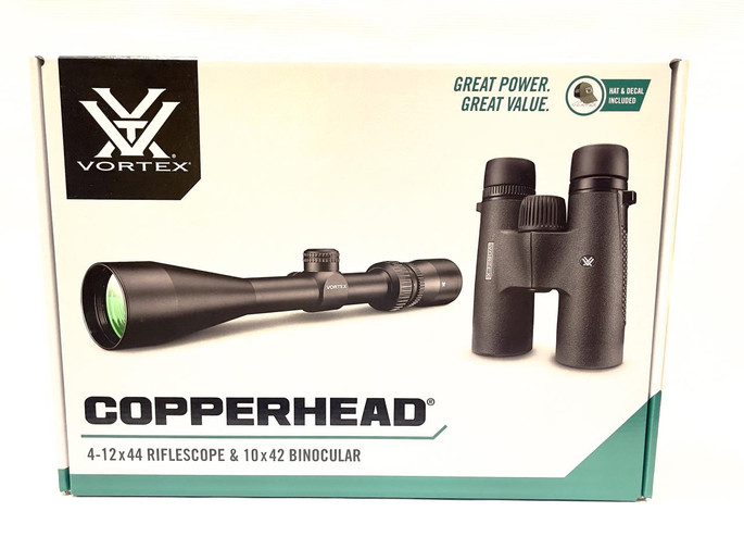 Vortex Copperhead Bundle - Copperhead 4-12x44 Scope & Copperhead HD 10x42 Binoculars - 843829139601