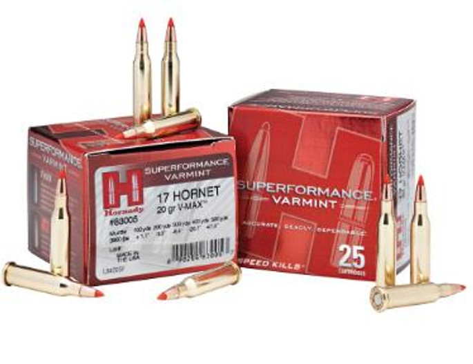 Hornady Superformance Varmint .17 Hornet 20 Grain V-Max 25 Round Box - 090255830057