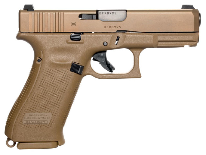 Glock G19X Compact Crossover 9mm Luger 4.02" | Bronze Nitron Frame Finish & Coyote nPVD Steel Slide | Glock Night Sights (US Made) - 764503040313