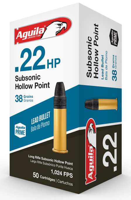 Aguila Subsonic Rimfire 22 LR 38 Grain Hollow Point | 50 Rounds - 640420001074