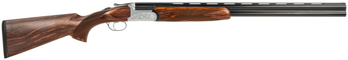 Fausti Usa, Inc 15102 Caledon  12 Gauge 3" 2rd 28" Blued Barrel, Engraved Stainless Rec, Wood Laser Grain Stock, Metallic Bead Sight - 855185002086