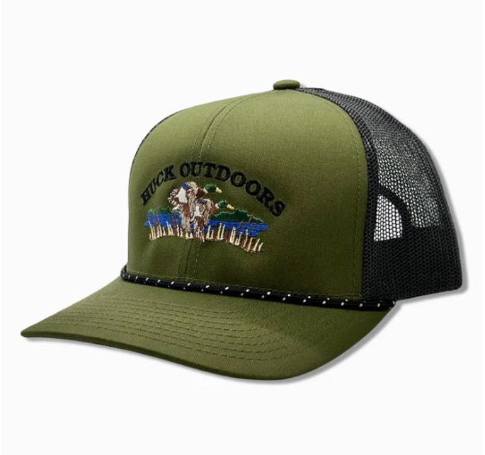 Huck Outdoor Mallard Scene Rope Snapback Hat - 400010462296