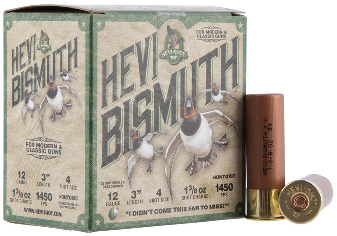 HEVI-Shot HEVI-Bismuth Waterfowl 12 Gauge 3" 1 3/8 Oz Bismuth 4 Shot | 25 Rounds - 816383002209