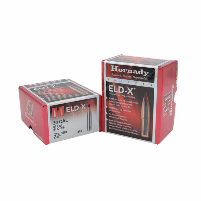 Hornady ELD-X 30 Caliber .308 Diameter 212 Grain | 100 Per Box - 090255230772