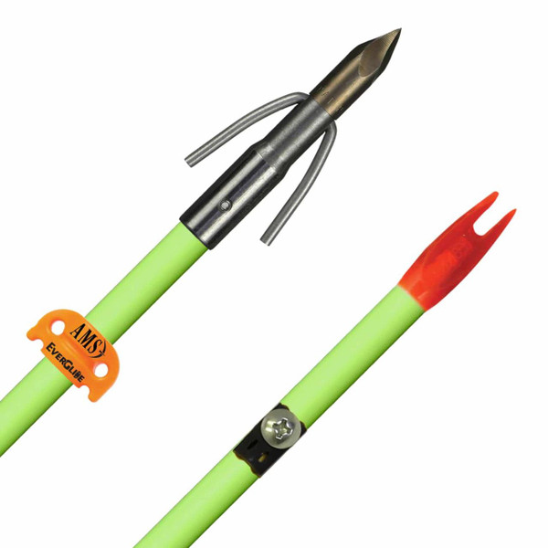 Muzzy Bowfishing Arrow Iron 2-Blade w/ Chartreuse Arrow (nock