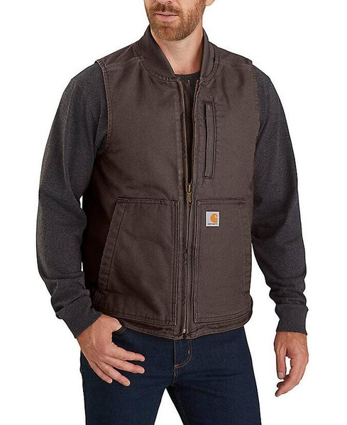 Carhart Loose Fit Washed Duck Insulated Rib Collar Vest - Simmons ...