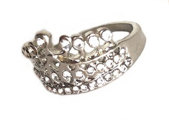 PK43019 SILVER CROWN RING