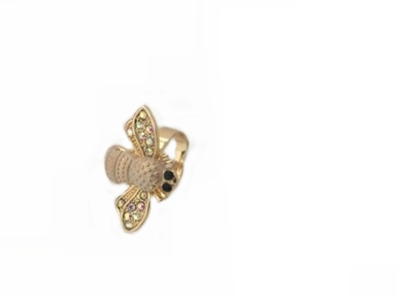 PK404C CRYSTAL WING BEE RING