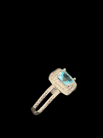PK732-8 AQUA CRYSTAL RING size 8