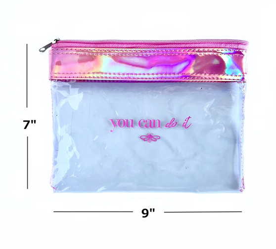 C003 COSMETIC POUCH CLEAR IRIDESCENT