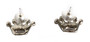PK326 SILVER CROWN EARRINGS