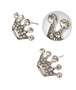 PK326 SILVER CROWN EARRINGS