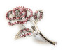 PK314 PINK CRYSTAL ROSE BROOCH