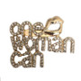 PK560  ONE WOMAN CAN CRYSTAL BROOCH