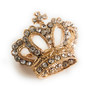 PK377 GOLD CRYSTAL CROWN PIN