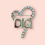 PK364 DIQ HEART GOLD BROOCH