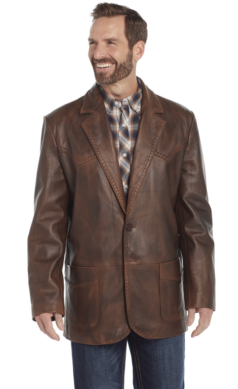 CRIPPLE CREEK MEN'S HANDLACED & BOOT STITCHED LAMB BLAZER - FRINGE