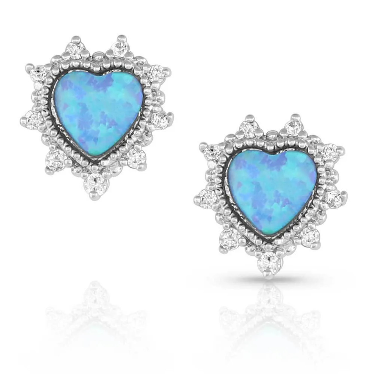 MONTANA SILVERSMITHS OPAL HEART EARRINGS