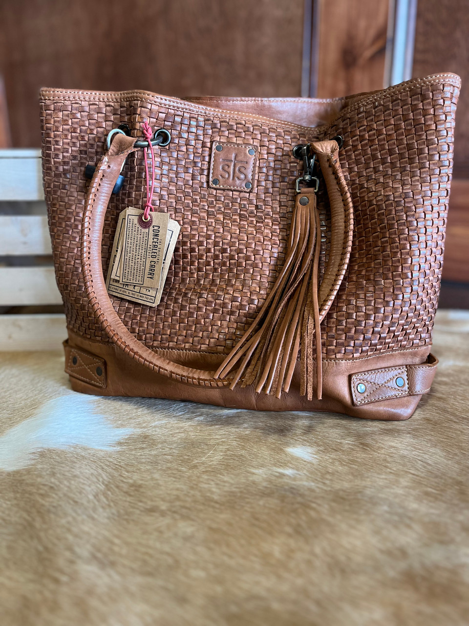 STS32202 LARGE WOVEN CLUTCH FRINGE WESTERN WEAR